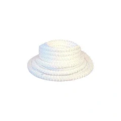 1/2" Fiberglass Rope for Boiling Flask, 537°C, coil of white braided rope, white background