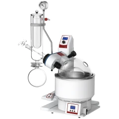 Ai 2L SolventVap, Electric Lift, Cold Trap 110V, white rotary evaporator with glass cold trap, bath and flasks