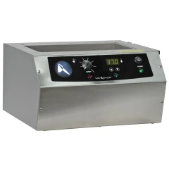 Lab Armor 6L Bead Bath, stainless benchtop unit with black control panel, dial and digital display