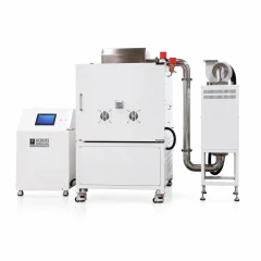 1200C Debinding Sintering Furnace, Burner, white furnace cabinet with touchscreen box and ducted burner unit