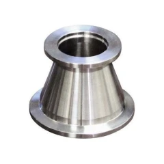 KF25 to KF40 Flange Adapter, Stainless, conical stainless reducer with flanged ends