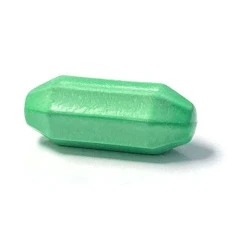 Bel-Art 2" Fluted Octagonal Stir Bar, green octagonal stir bar close-up, white background