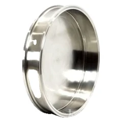 Splatter Platters, 4" to 12", SS304, shallow polished stainless dish with clamp flange rim