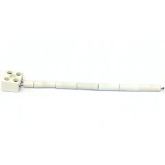 Type K Thermocouple 8", Flexible Sheath, TCK-8, white ceramic terminal block with segmented white sheath