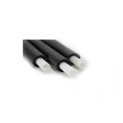 Ai 1/2" Insulated Silicone Chiller Tubing, 6 Ft, translucent tubing inside black foam insulation, three cut ends