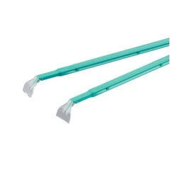 NEST Cell Scrapers, two teal handles with clear angled scraper blades, white background