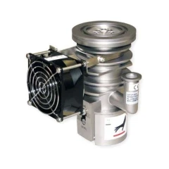 Agilent AX-65 Air-Cooled Diffusion Pump, metal pump body with finned top flange and side cooling fan
