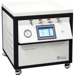 Ai GS Multi-Channel Gas Mixing System, white and black cabinet with touch screen, gauge and gas valves
