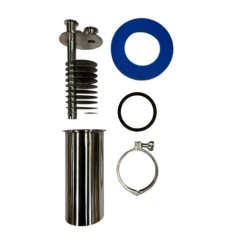 Ai T40-UL Gen 2 Stainless Cold Trap Insert, finned stainless insert, canister, blue gasket, O-ring and clamp