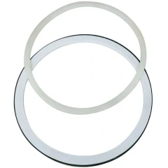 Ai PTFE Lid Gasket Set, 10L-100L Reactors, two large white ring gaskets overlapping, white background
