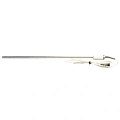 Ai PT100 Reactor Thermocouple, LEMO Connector, long thin probe with white grip and coiled cable with connector