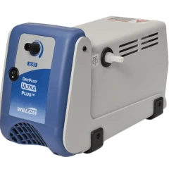 Welch 2040 DryFast Ultra Plus Diaphragm Pump, blue front panel with knob and switch on a grey housing