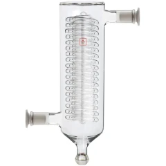 Ai T1 2L Glass Cold Trap Coil Condenser, clear glass jacketed vessel with inner coil and ground joints