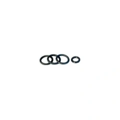 Ai Thin Film Gear Pump Viton Gasket Set, three black O-rings and one smaller ring, white background
