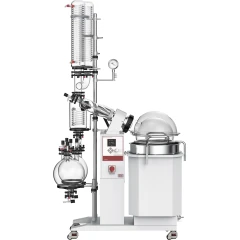 Ai 50L Explosion Proof Ready SolventVap Rotovap, glass coil condensers, receiving flask and covered bath on wheeled frame
