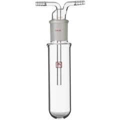 Ai Openable Glass Trap for T Series Gen 1, clear glass tube with ground glass joint top and two hose barb arms