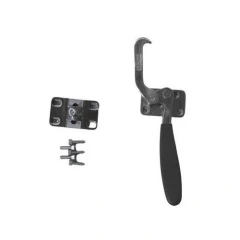 Reinforced Door Handle w/ Hinge, AT50-AT160, black-grip latch handle with hook, hinge plate and screws