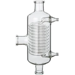 Ai SE26 10L Glass Auxiliary Condenser, clear glass body with inner coil, side inlet and hose ports