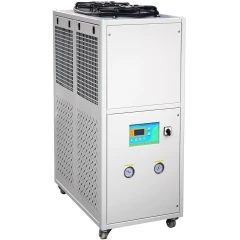 Ai WAC-6 60L Recirculating Water Chiller, white cabinet with top fans, control display and two gauges on casters
