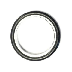 Ai KF40/NW40 Centering Ring, metal ring with black O-ring, top view