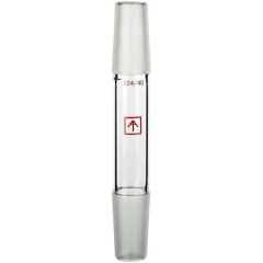 Ai 24/40 Male to Male Glass Adapter, clear glass tube with ground glass joints at both ends