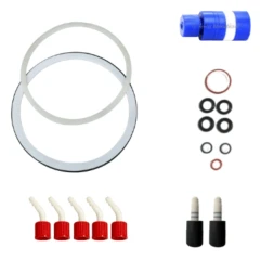 Ai Service Kit for 2R50 Dual-Jacketed Reactor, lid gaskets, O-rings, red hose caps, blue fitting and plugs