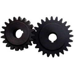 Planetary & Transient Gear Set for PQ-N2 Mills, two black toothed gears with keyed bores