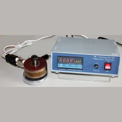 Ai 76mm 250°C Heated Pressing Die w/ Controller, round heated die with cables beside a grey controller box