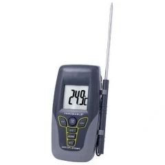 Traceable Kangaroo 300°C Digital Thermometer, grey handheld unit with display, buttons and steel probe