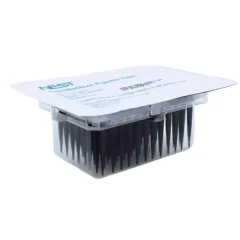 NEST Hamilton Tips, Conductive, No Barcode, black tips in a clear rack with sealed foil lid