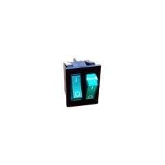 Ai Dual Power Switch with Light, AT Vacuum Oven, black rocker switch housing with two green lit switches