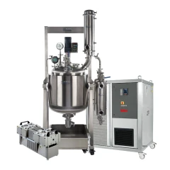 Ai 100L SST Reactor Crystallization Package, stainless reactor on frame with condenser, pump and floor circulator