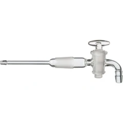 Ai SE05 2L SolventVap Glass Feed Tube w/ Valve, long clear glass tube with ground joint and glass stopcock