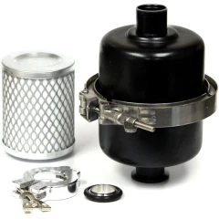 Ai EZ-Swap SMF-020 Large Oil Mist Filter, black canister with band clamp, spare element, KF clamp and ring
