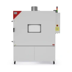 Binder LIT MK 720 Battery Test Chamber, large grey chamber on casters with window, side panel and top duct
