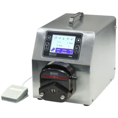 Ai P2A 2 L/min Peristaltic Pump, ETL, stainless housing with touchscreen, black pump head and foot pedal