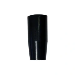 Pellet Press Front Rocker Handle, Plastic, black cylindrical plastic handle, white background