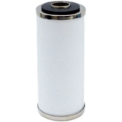 Edwards MF30 Oil Mist Filter Element, white cylindrical filter with metal end caps and black top seal