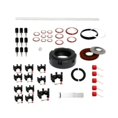 Ai SE53 SolventVap Service Kit, set of parts with black knobs, seals, large black nut, many clips and red caps