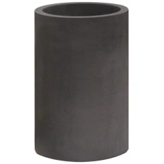 Graphite Crucible for Metal Casting, 22 lb, dark grey cylindrical graphite crucible, white background