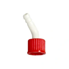 Ai GL18 Chiller or Vacuum Connectors, 5 Pack, red screw cap with angled white hose barb, single piece shown