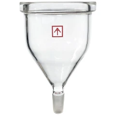 Ai 24/40 Boiling Flask Adapter, 10L-50L Rotovap, clear glass funnel-shaped adapter with flat rim and ground joint