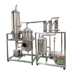 SK Stainless Falling Film Evaporator, stainless vessels, piping and pumps on two wheeled steel frames
