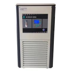 SK -60C 30L 50 L/min Recirculating Plate Chiller, grey chiller with blue display and louvred front