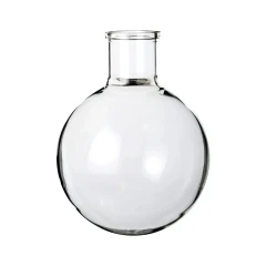 SK 20L Rotary Evaporator Evaporating Flask, clear round-bottom glass flask with wide neck, white background