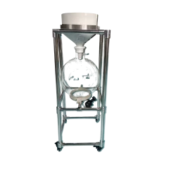 Science King 12" x 50L Buchner Funnel System, 50 litre glass flask in a stainless steel frame on casters