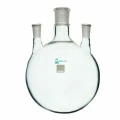 5L Round Bottom Receiving Flask - 3 neck 2 - 24/40 and 34/45 Center