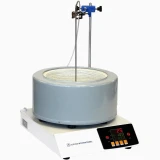 Ai DigiM 5L 300C PID Heating Mantle, grey round mantle on white base with probe stand and display