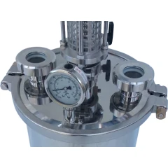 10" Endcap, 2" Ferrule & 2 Sight Glasses, stainless lid with two sight glass ports and centre gauge