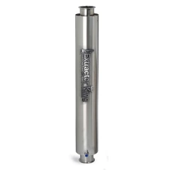 3" Tri-Clamp Dewaxer Column, 6" to 36", tall brushed stainless jacketed column with ports near the ends
